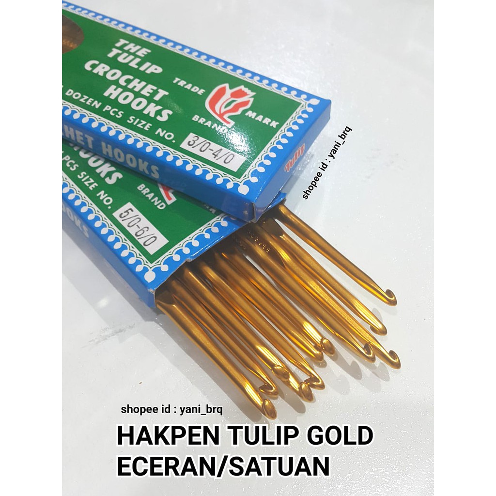 JARUM ALAT Hakpen MERK Tulip 2 Sisi Gold PC TOKO JARUM ALAT Hakpen MERK Tulip 2 Sisi Gold PC TOKO
