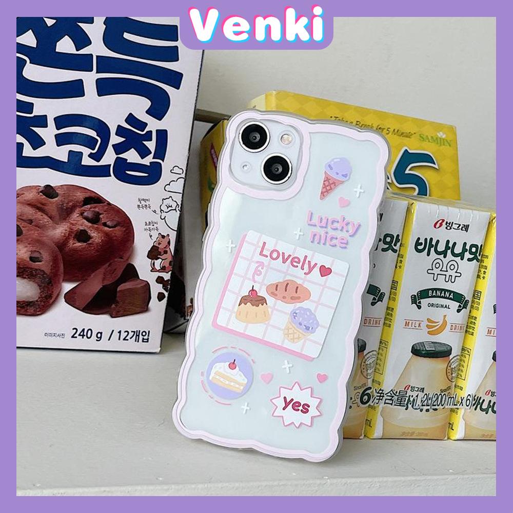 iPhone Case Silicone Soft Case Clear Case Wave Non-Slip Shockproof Camera Cover Protection Cute Cake Compatible For iPhone 13 Pro Max iPhone 12 Pro Max iPhone 11 iPhone7 Plus