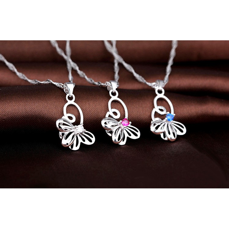 [ SALE ] Kalung Perak Butterfly 925 Sterling Silver Wanita Cewek Korea Unik Asli S925 Cocok Hadiah KS042