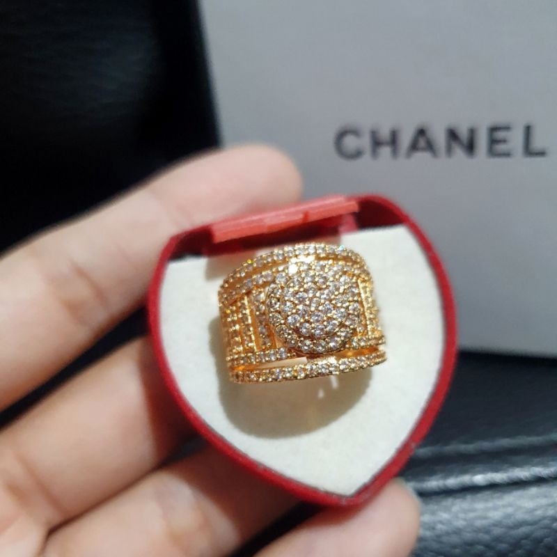 Cincin zircon gold premium lapis emas anti karat anti alergi Ring Zircone Premium Quality 0192