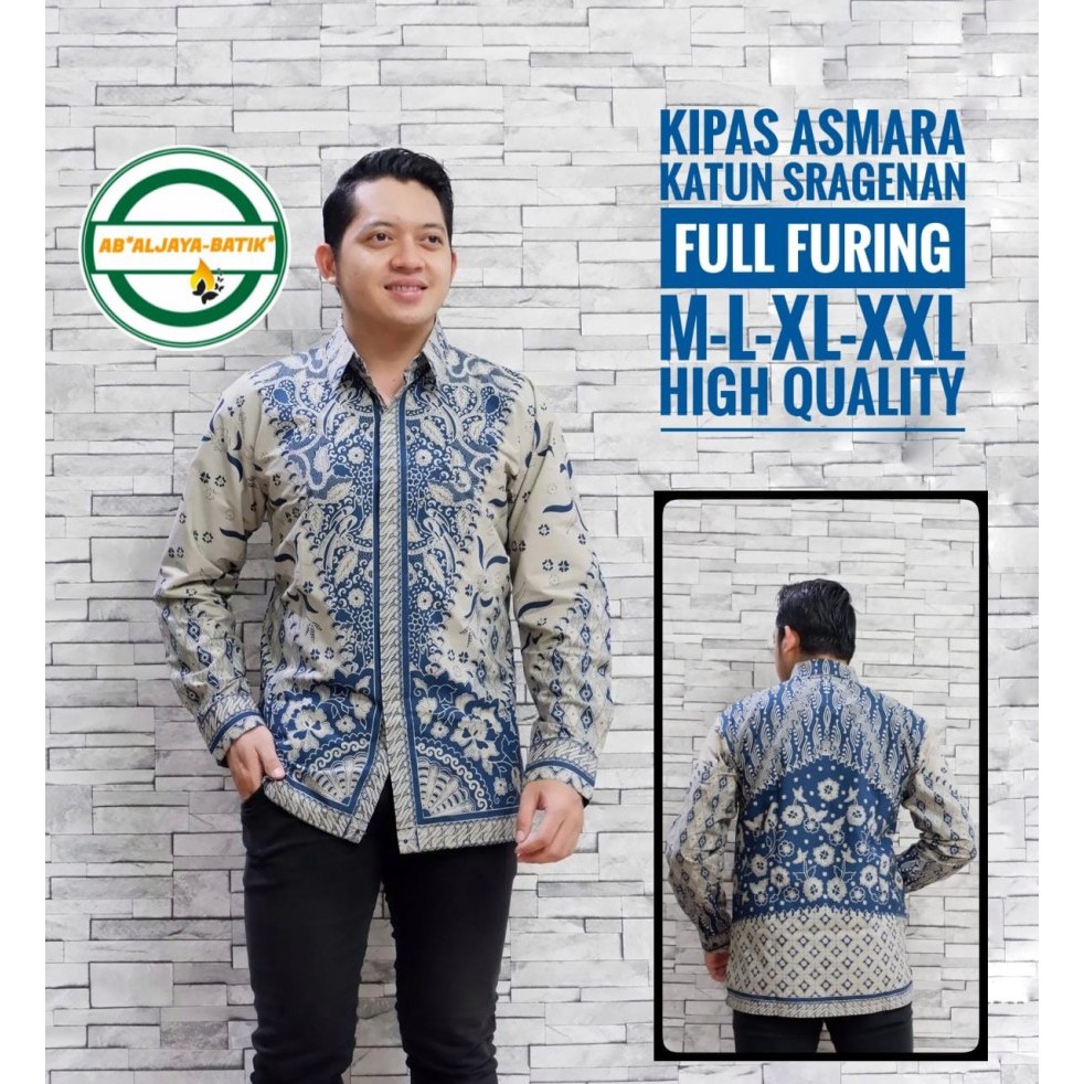 Kipas Asmara Kemeja Batik Pria Panjang Full Furing by Aljaya Batik