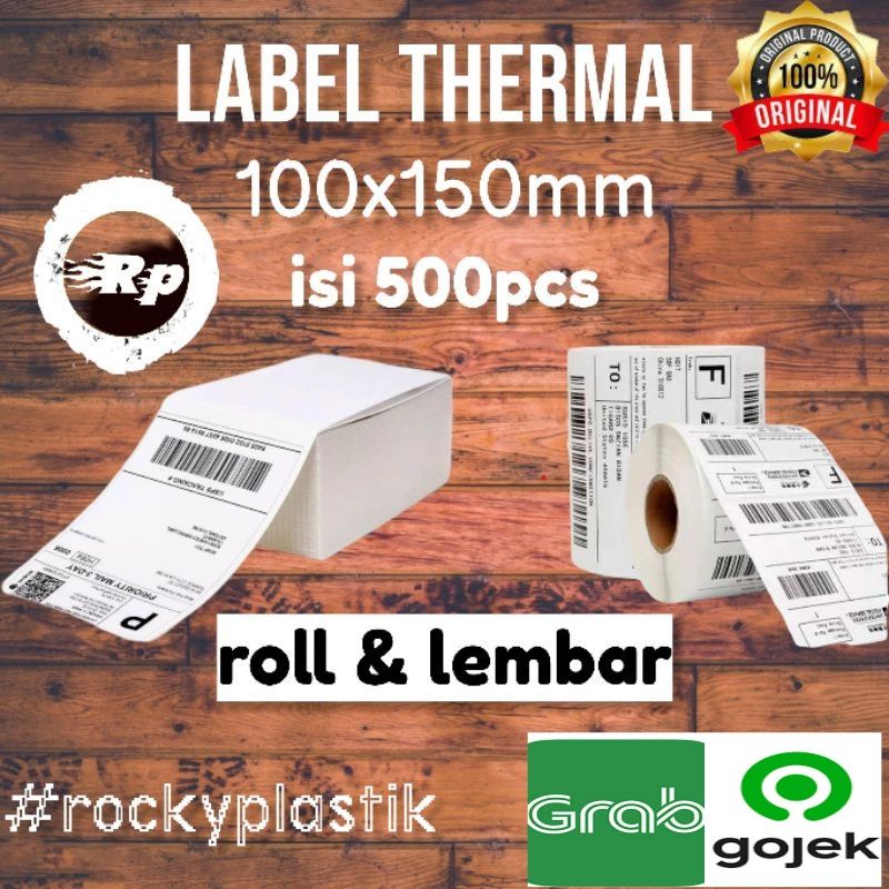 

RB Kertas Label Sticker Barcode 100x150mm Thermal isi 500pcs 10x15cm label Murah
