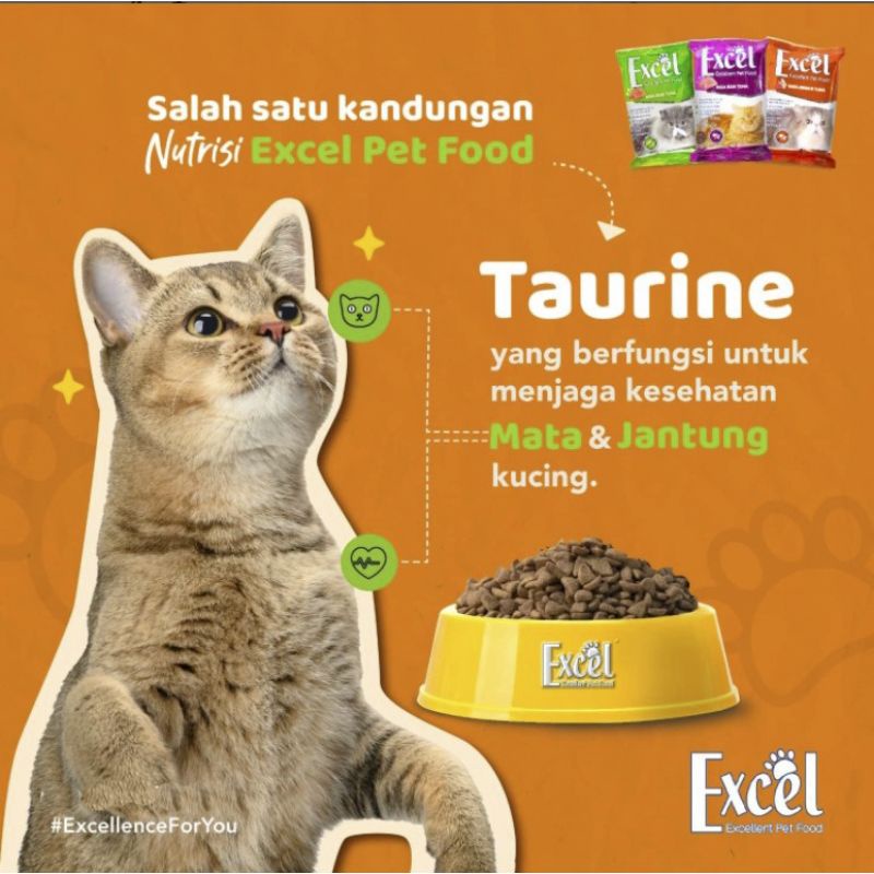 Makanan Kucing Excel Dry Food Excellent Pet Food 500gr 3 Macam Rasa Murah