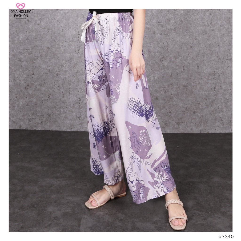 (COD) OH Fashion Janice Long Kulot Pants Printing Harga Spesial #7340 / #7408