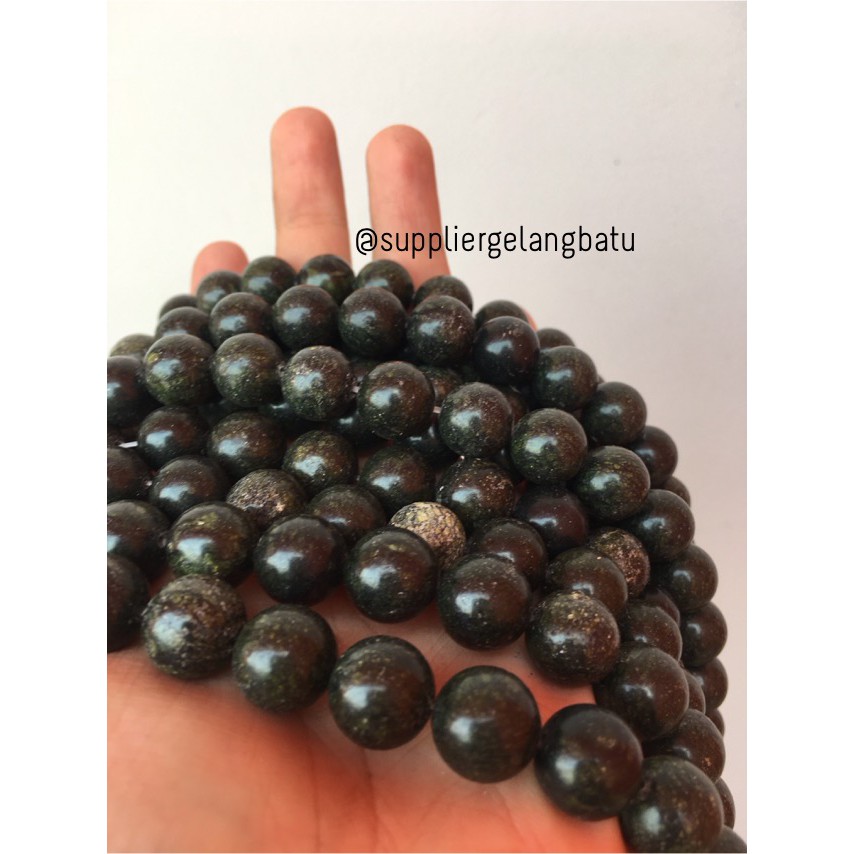 Black Jade 12mm magnetic bahan gelang kalung kesehatan premium akik aksesoris craft supplier grosir