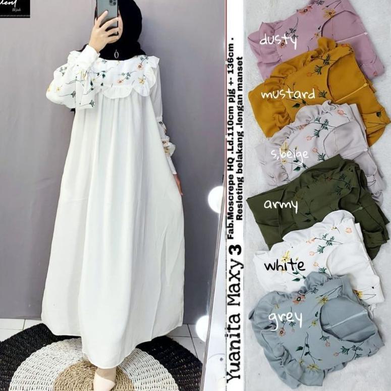 [DISCOUNT HWN71] [Home Dress] .. YUANITA MAXY BORDIR Stok Banyak