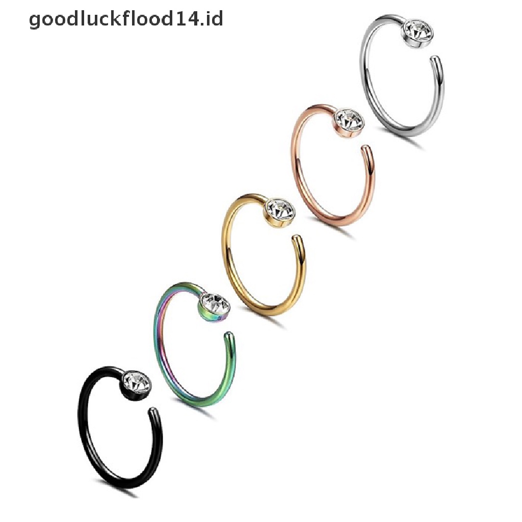 [OOID] 1pc Fashion Steel Nostril Nose Hoop For Women Stud Ring Clip on Fake Piercing ID