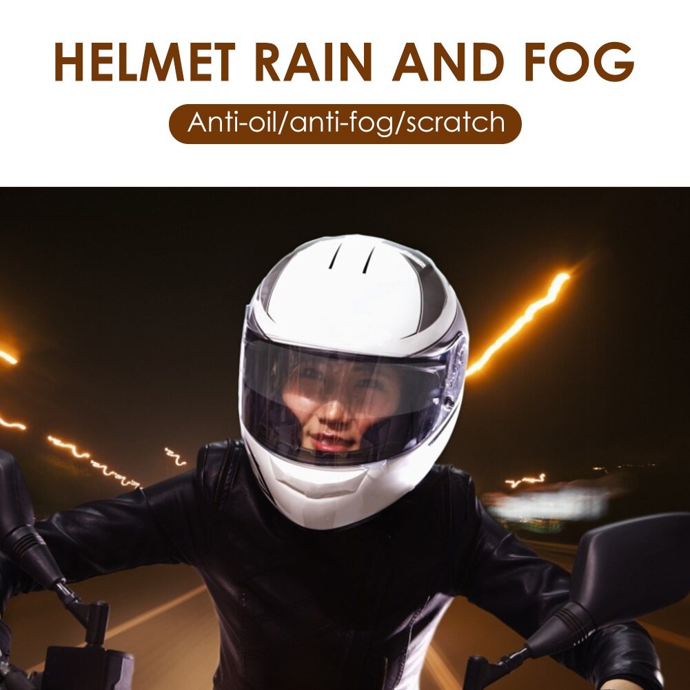 [BISA COD] [1 Pcs] Anti Fog Helm Flat Visor Stiker Anti Fog Helm Stiker Pengaman Helm Anti Air Hujan Aksesoris Berkendara