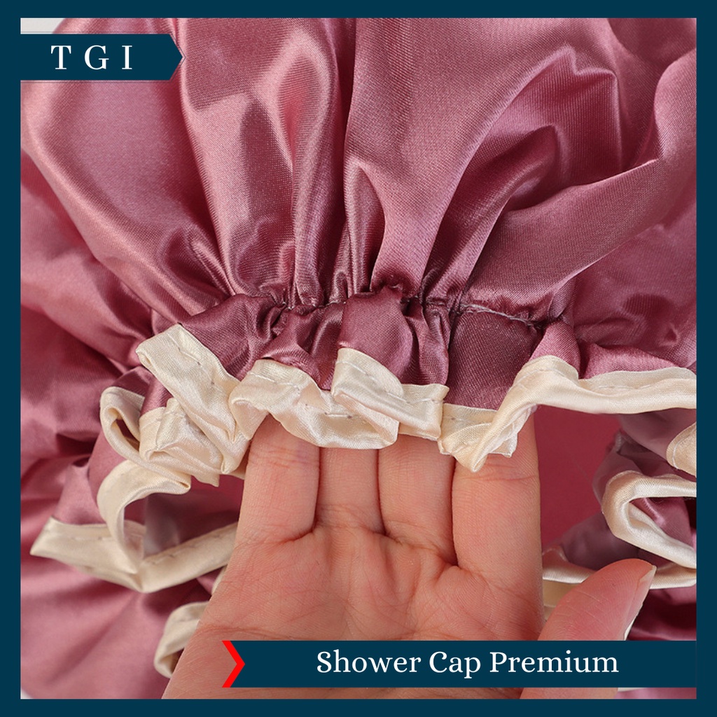 TGI - TOPI MANDI |SHOWER CAP PREMIUM | TOPI MANDI WATERPROOF | HAIR CAP PENUTUP KEPALA | SHOWER CUP CAP MANDI CREAMBATH PLASTIK TUUTP KEPALA TOPI MANDI SHOWERCUP SHOWERCAP PREMIUM