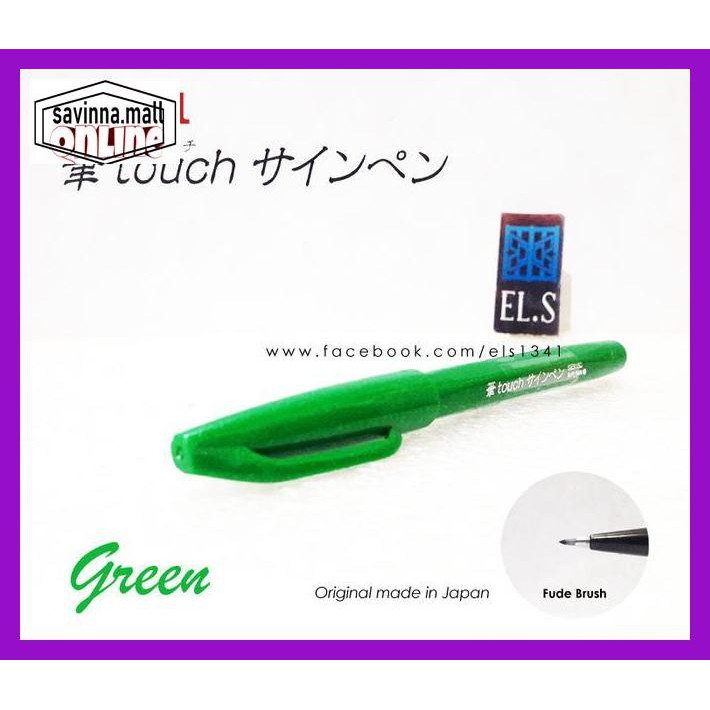 

U0Uo879- Pentel Touch Brush Pen Green Y7Ry688-