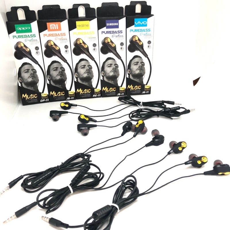 Ready Handsfree Headset Earphone PureBass JB-11 Handsfree Purebass