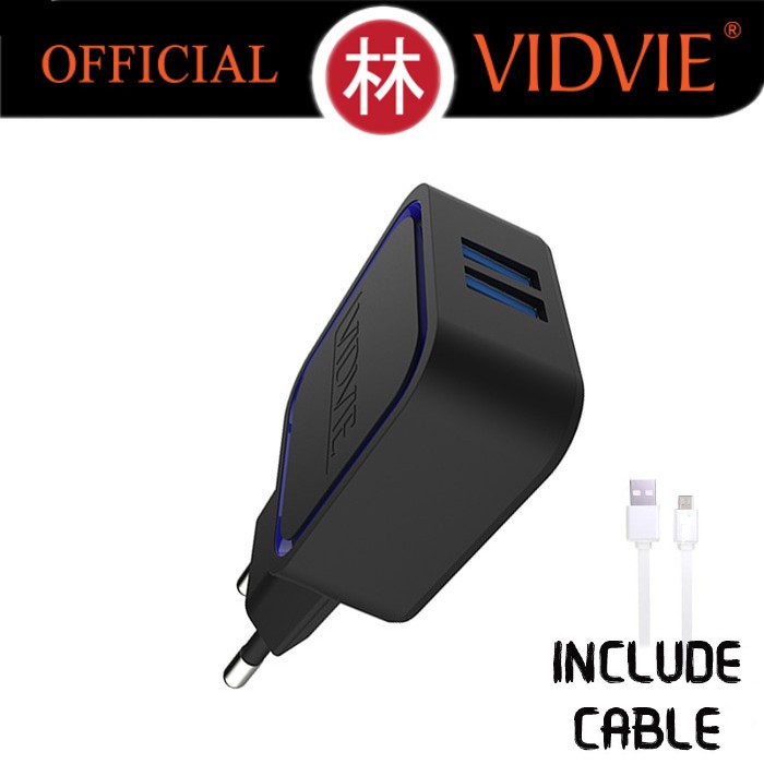 Vidvie PLE202 I5 Dual USB Charger 2.1A with Iphone Lightning Cable