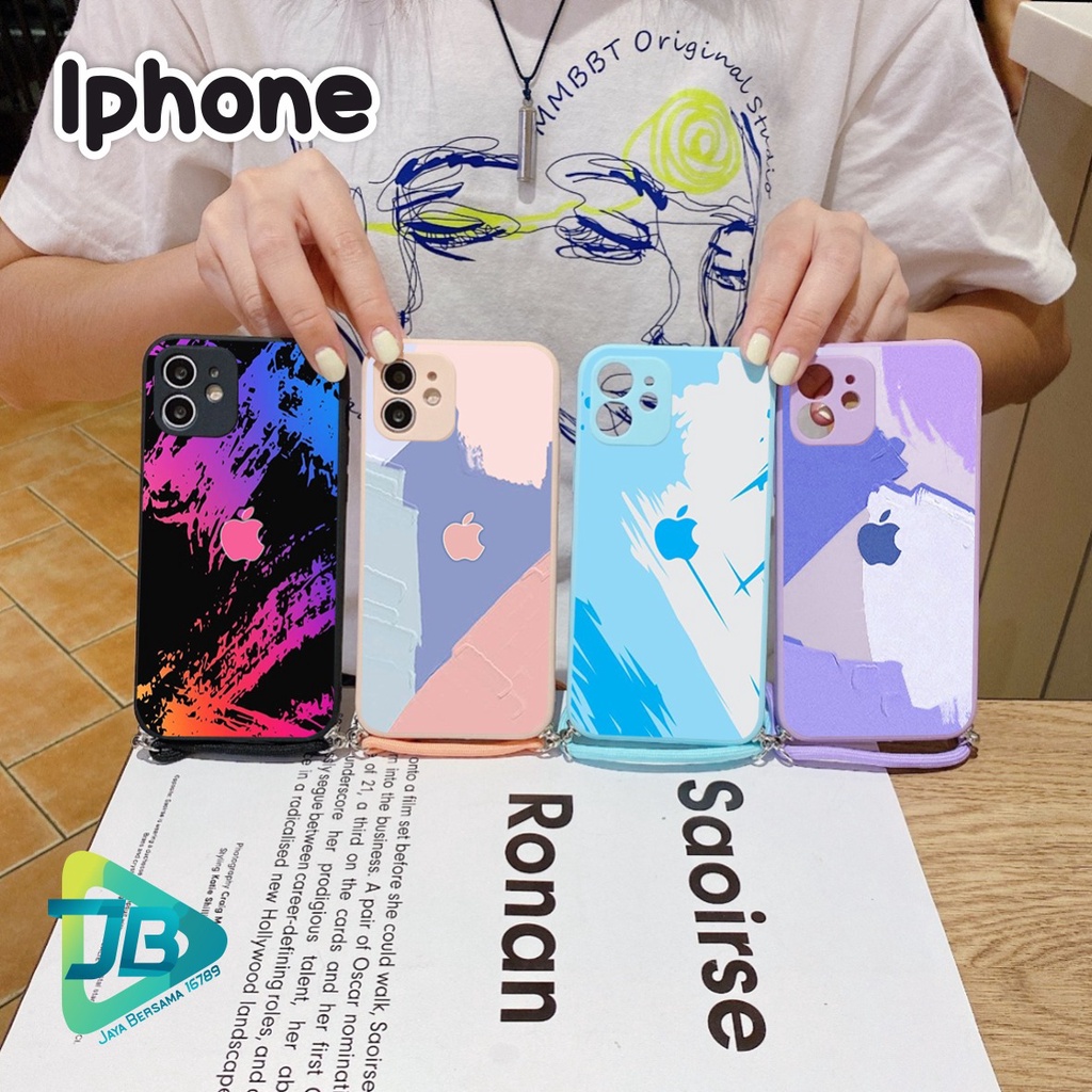 SOFTCASE SILIKON SLINGCASE TALI LANYARD STRAP PHONE MACARON PELINDUNG KAMERA MOTIF IPHONE OPPO VIVO SAMSUNG XIAOMI REALME IPHONE ALL TYPE JB5408