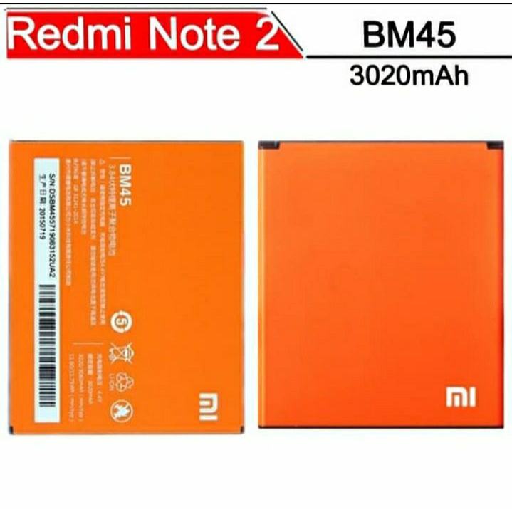 batre baterai battery BM45 xiaomi redmi note 2 original HARGA GROSIR