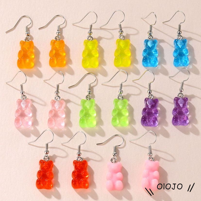 Anting Beruang Gummy Bear / Earrings Vintage Lucu Murah - ol