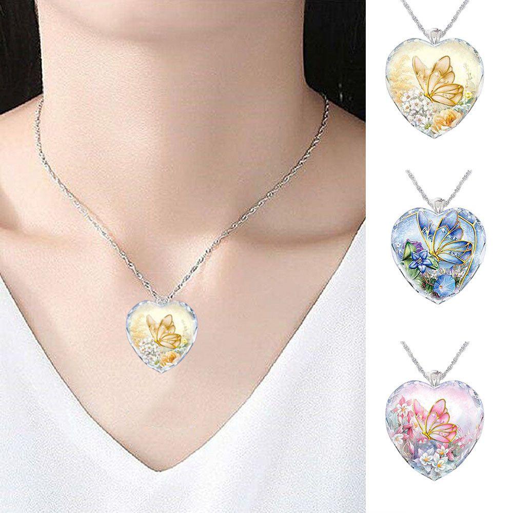 Lily Butterfly Kalung Perhiasan Mewah Fashion Wanita Kristal