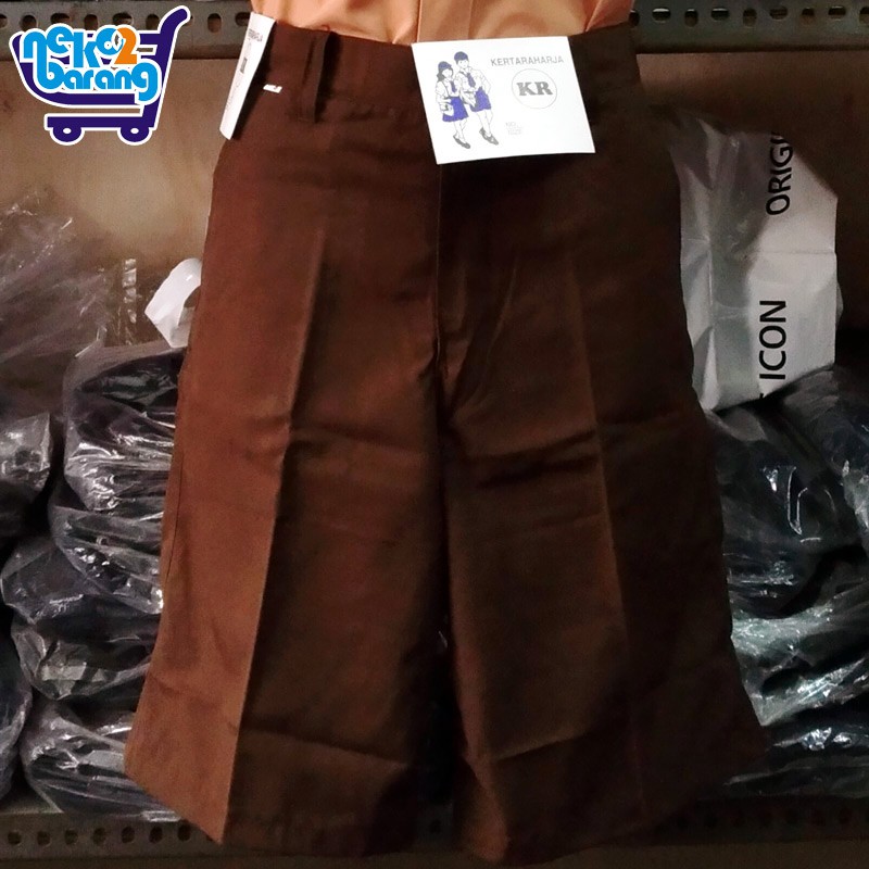 Celana Pendek SMP Coklat - Seragam Pramuka SMP - Seragam Sekolah - Sontog SMP