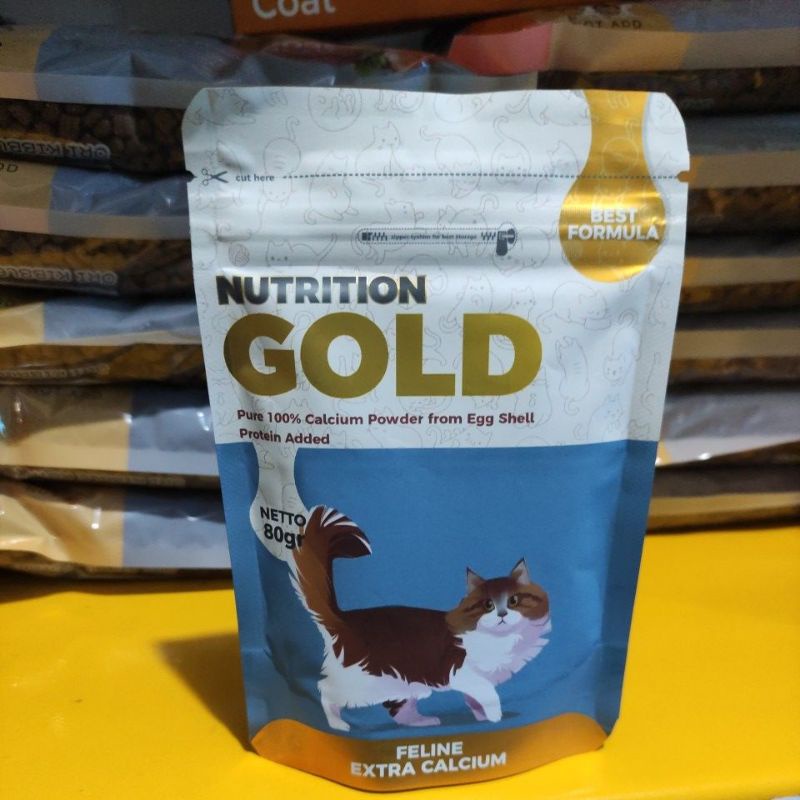 Nutrition Gold Vitamin kucing extra calcium kalsium bubuk 80gr