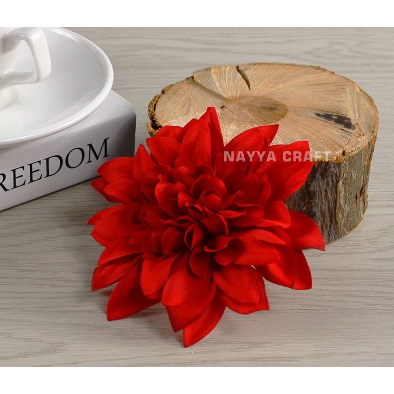 Bunga Dahlia Artificial 10.5 Cm Kepala Bunga Artificial Dekorasi Bahan Kain Non Tangkai Peony Mawar-8