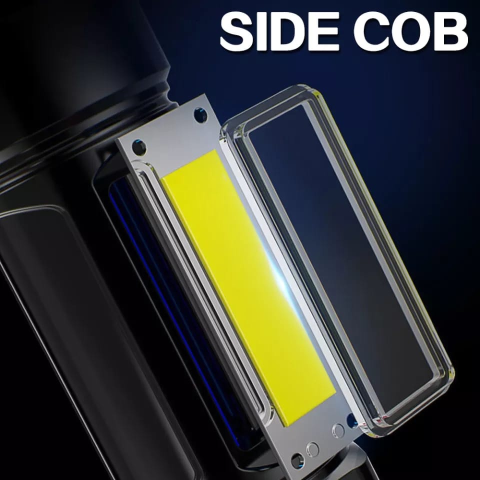 HS-981 Senter 9 LED Baterai Cas Waterproof Super Terang LED Side COB Samping