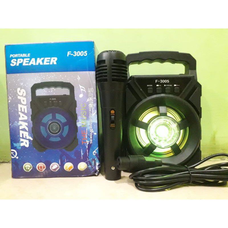 SPEAKER BLUETOOTH PROTABLE F-3005 FREE MIC//SPEAKER KARAOKE TERMURAH