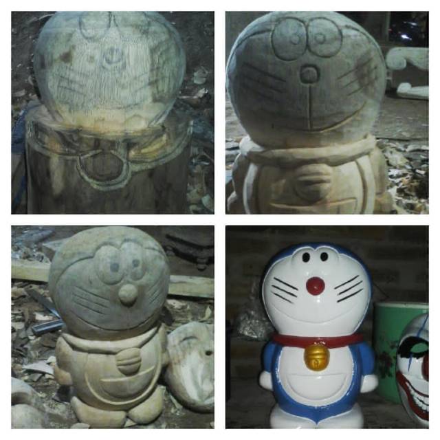 Boneka Kayu doraemon