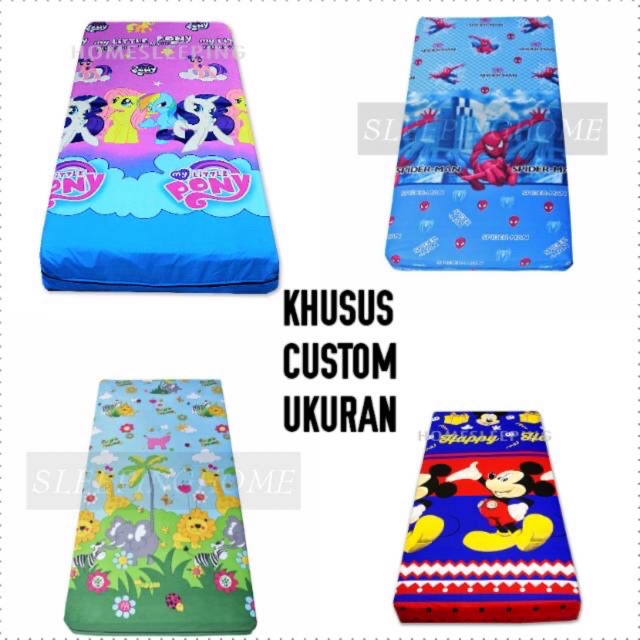Kostum sarung kasur busa resleting dr uk 80x200 s/d 120x200