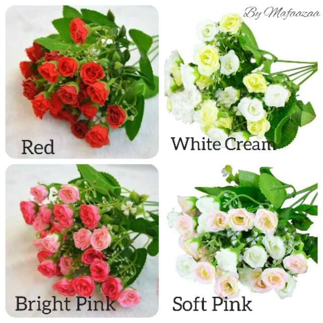 Bunga Mawar Mini Mawar Hias Bunga Dekorasi Artificial Flower Artificial Roses Bunga Dekorasi Shabby Shopee Indonesia