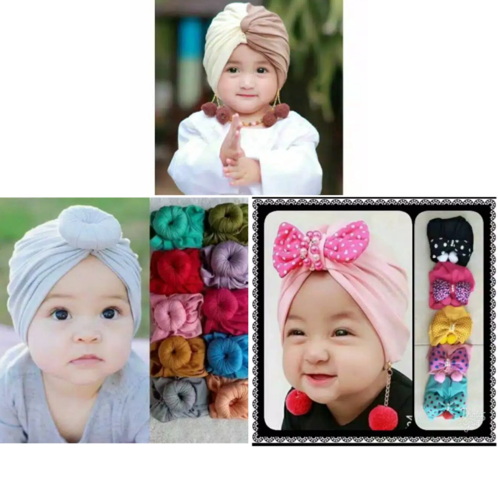 paket turban murah 3pcs/hijab anak bayi