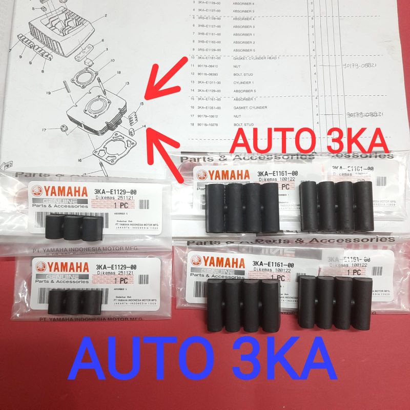 KARET BLOK RX KING PEREDAM BORING SEHER RXKING ORIGINAL 3KA-E1129-00 & 3KA-E1161-00