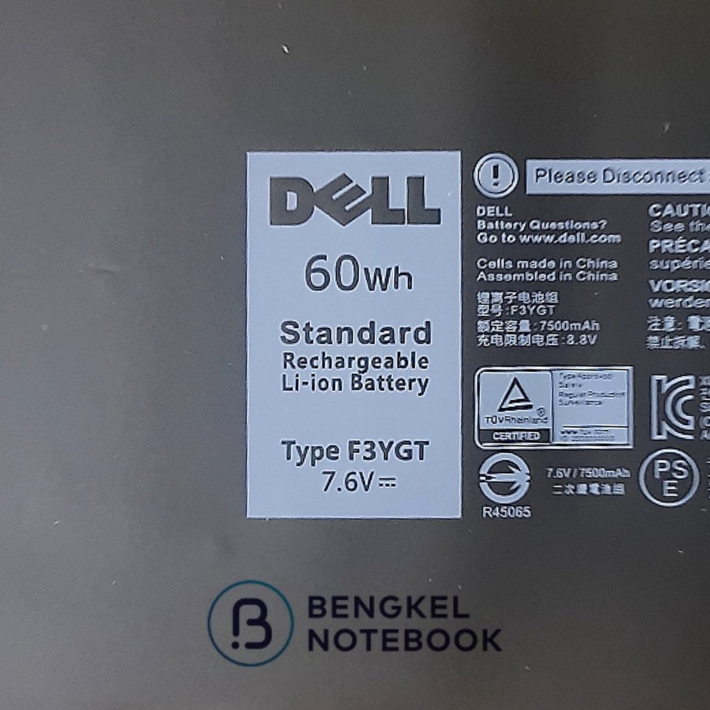 Baterai Dell Lattitude 7480 7490 7280 7290 7380 7390 F3YGT E7480 E7380 E7280 2X39G