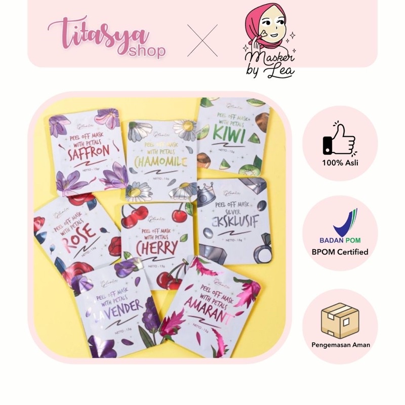 Lea Gloria Peel Off with Petals Mask Chamomile Silver Rose Lavender Kiwi Cherry Saffron Amarant