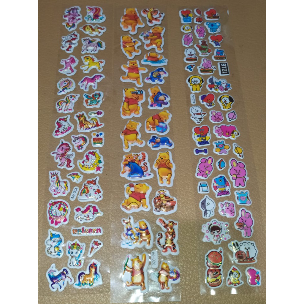 

Sticker Kartun Karakter Anak Mainan Tempel Stiker 3D Tempel STationary Buku