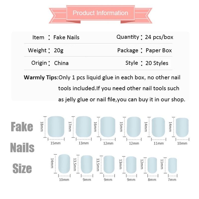 Kuku Palsu Murah 24pcs/FakeNails/Fake Nail/ kuku cantik/Kuku Palsu