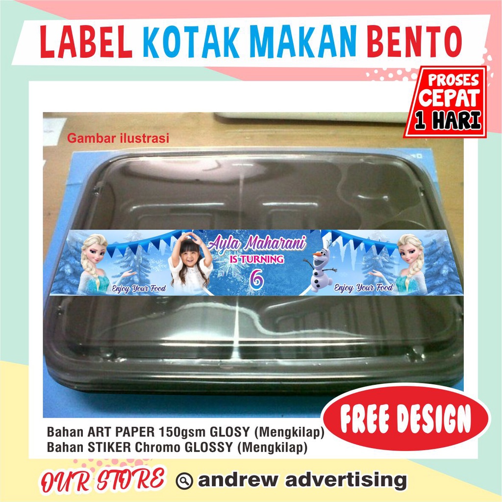 LABEL BENTO / LABEL AQIQAH / LABEL NASI BENTO ULTAH MURAH