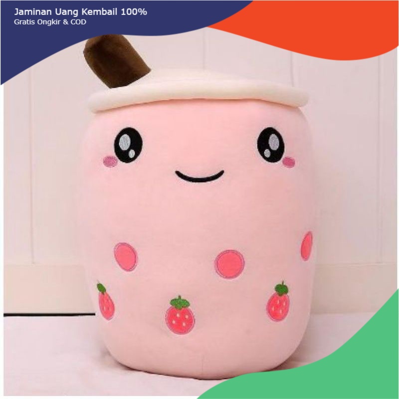 SNI ! Boneka BOBA Jumbo L 45cm MILK TEA BROWN Lucu Gemes Unyu  untuk kado ulang tahun anak pacar teman laki perempuan pria wanita cowok cewek   gemes import ori premium original JUMBO BESAR MINI KECIL  everly.id everlyid gemoy lucu