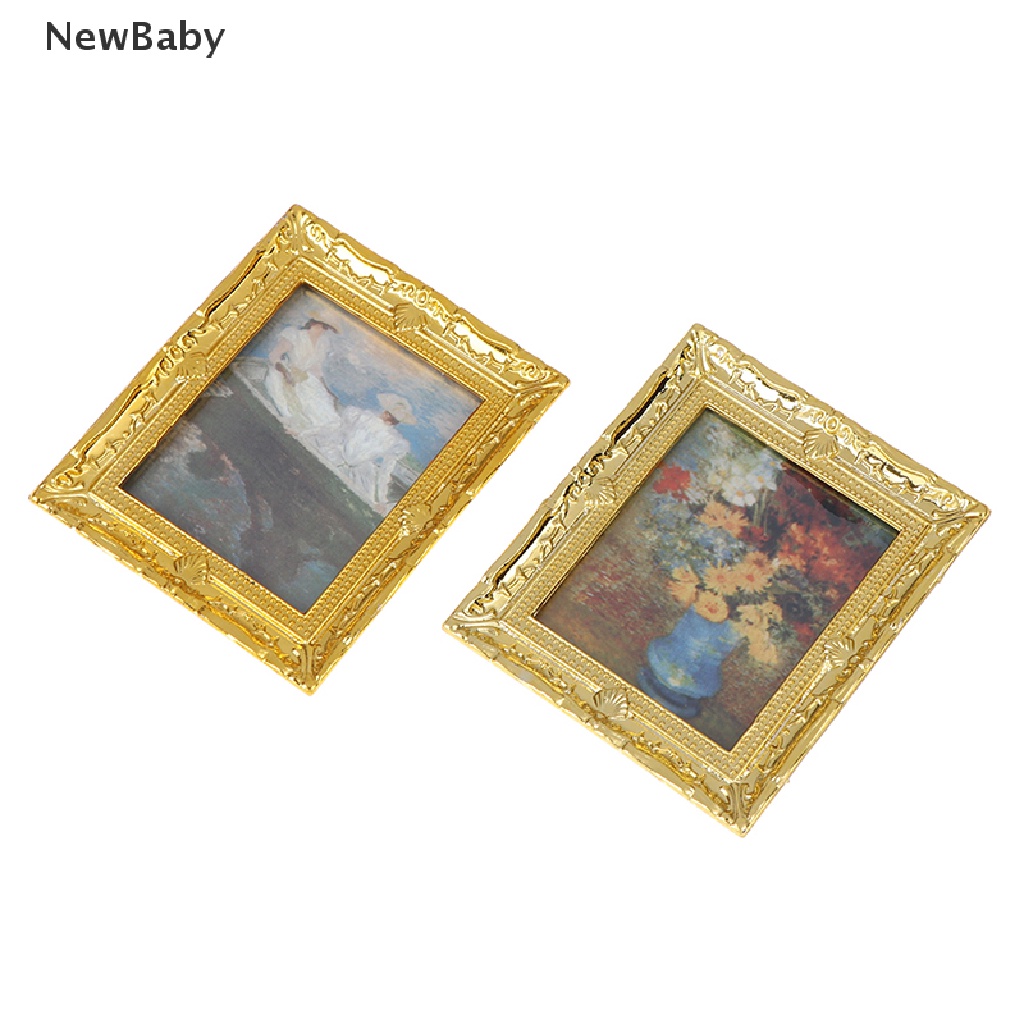 Newbaby Miniatur Lukisan Cat Minyak Dekorasi Rumah Boneka 1: 12