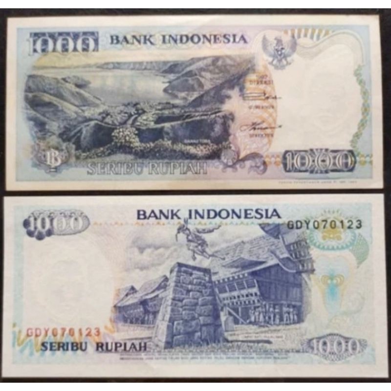 100 Lembar Uang kertas lama kuno Rp 1000,-