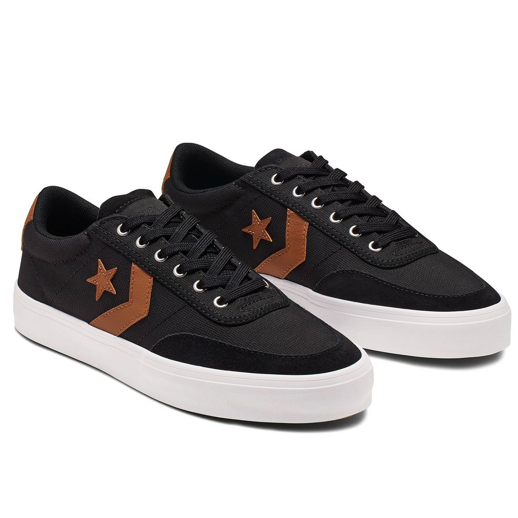 Sepatu Converse Courtlandt Black Brown Men Sneakers Casual Original 100