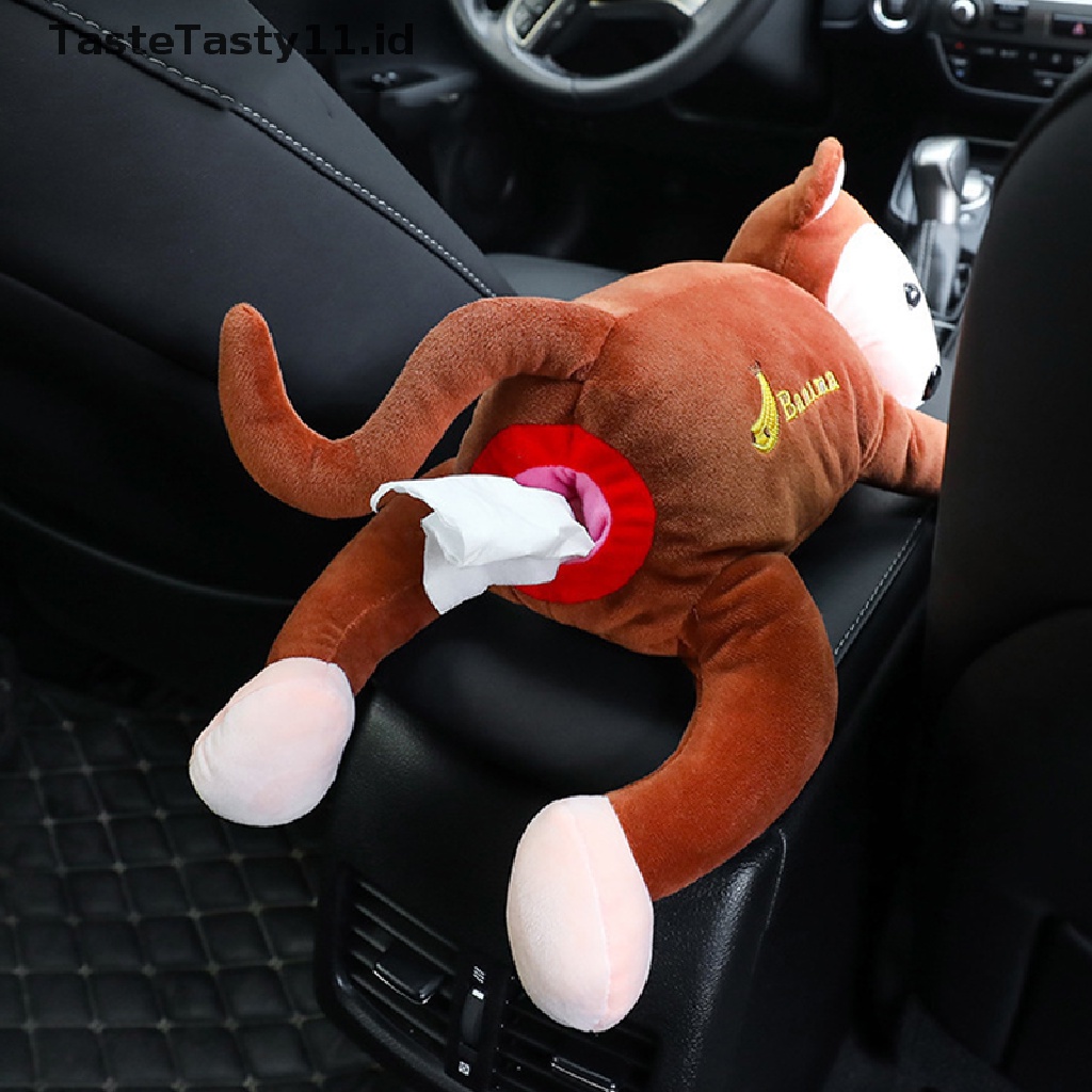 【TasteTasty】 Hanging Monkey Car Tissue Box Cover Holder Cartoon Car Interior Accessories .