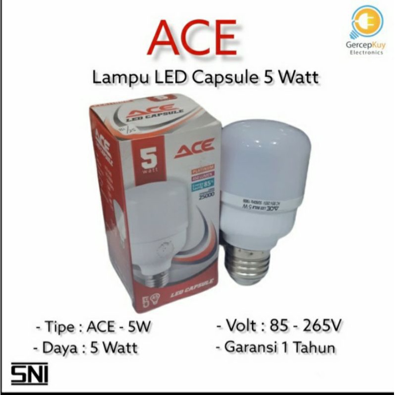 Lampu LED Capsule ACE 5 Watt Putih E27