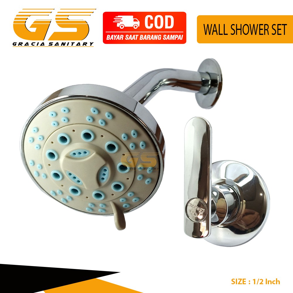 Wall shower set / Shower tanam &amp; kran shower 1/2 inch PAKET shower dinding tembok