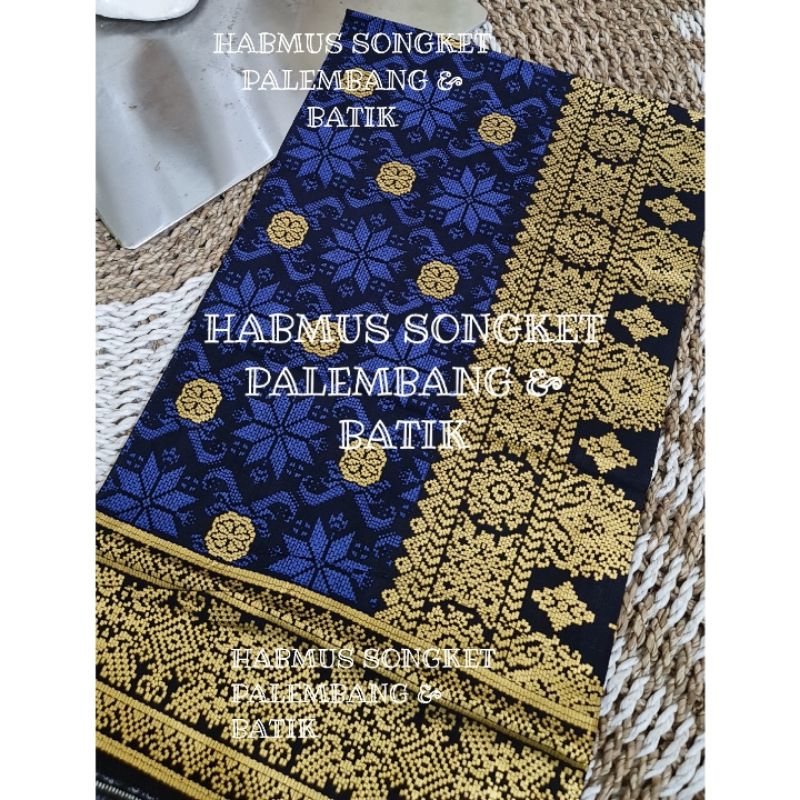 KAIN BATIK MOTIF SONGKET PALEMBANG NAVY