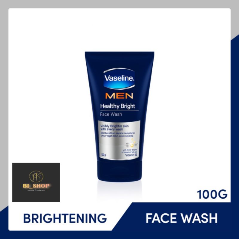 Vaseline Men Face Wash Healthy Bright Pembersih Wajah Pria Sabun Cuci Muka 100G
