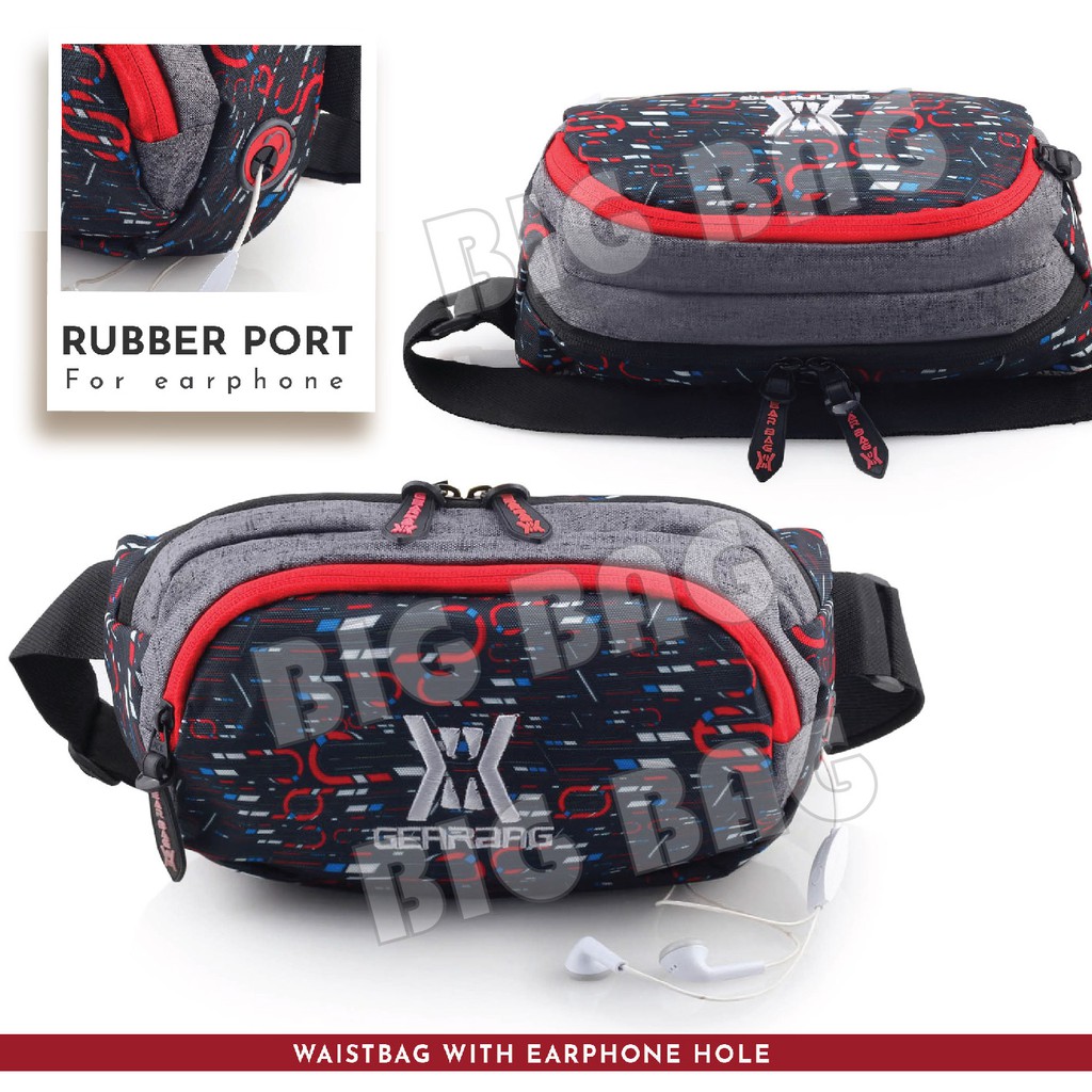 Gear Bag MATRIX Port - 13105 - Waistbag WITH EARPHONE HOLE - Tas Selempang Pria Tas Pinggang Groovy