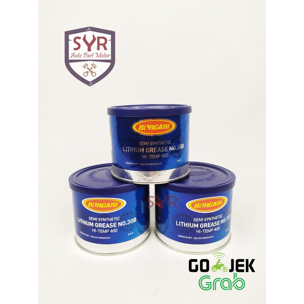 Oli Gemuk Semi Synthetic Lithium Grease Burgari  210gr 100% ori