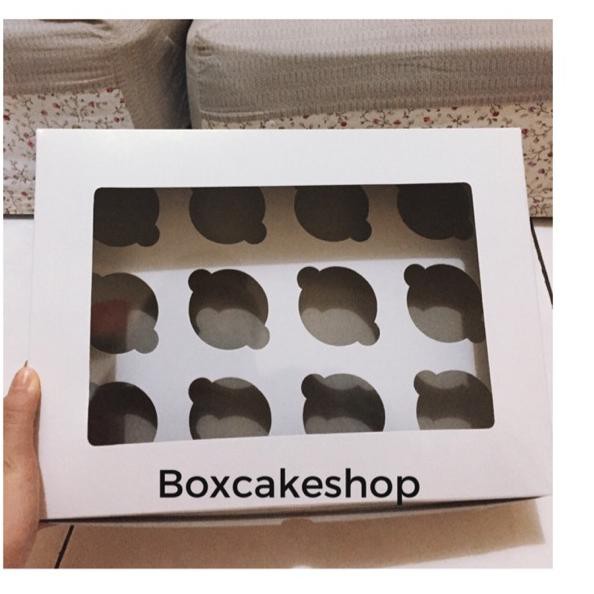 

[ A - H ] TANPA MINIMAL* DUS CUPCAKE POLOS ISI 12 box cake - cupcake -muffin -klappertart - packing