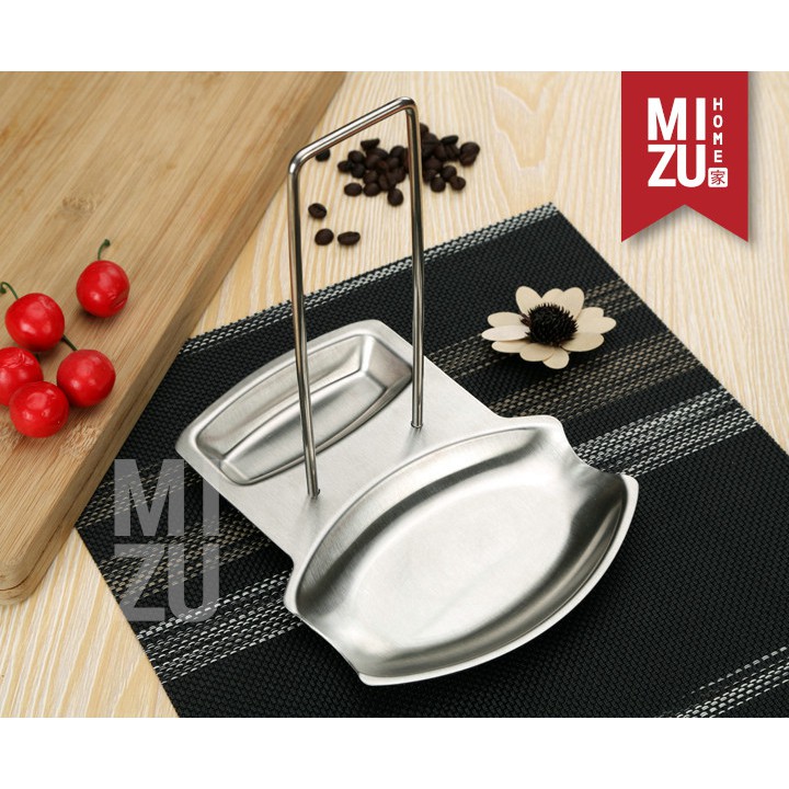 MIZU SUICHOKU Pot Cover Holder Stand Rak Panci Sendok Soup Nasi Stainless Steel-1