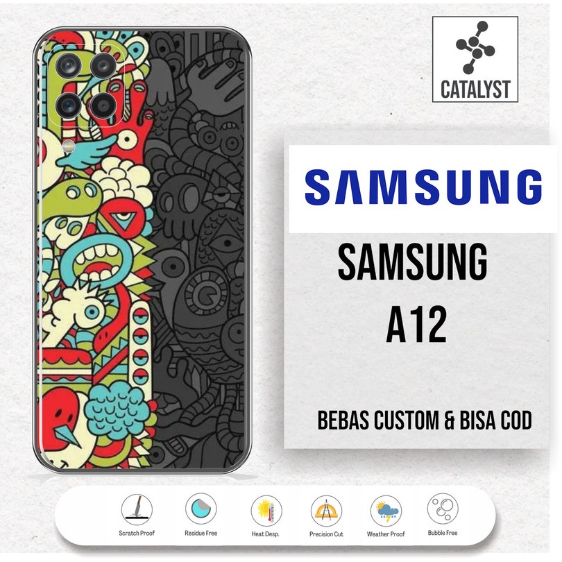 (Buy 1 Get 2) Garskin Skin SAMSUNG A12 - KODE -QKES Bisa Custom - Sticker Case