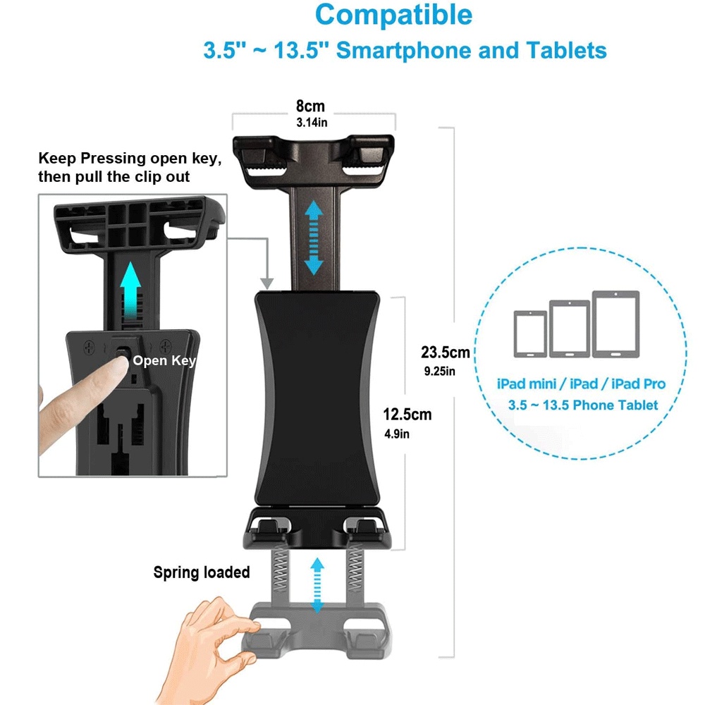 Bracket Dudukan tablet iPad 9.7 10.5 2018 Ukuran 4-13 &quot;Untuk Setang Sepeda